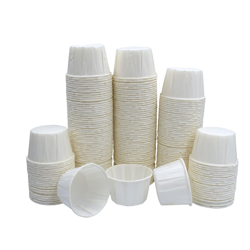 250 x 1oz/28ml Round Waxed Paper Souffle Pots, Ideal for