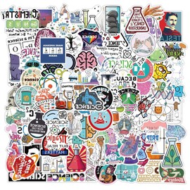 AUCEKO 100 Pieces Stickers for Funny Laboratory Science Experiment Physics Biology Stickers Pack for Kids Teens Student Graffiti Stickers Lab Vinyl Decals for Water Bottle Process Motorcycle Bicycle