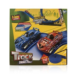 MINDNOOK 16 Ft Flexible Race Car Track Set for Kids, Portable Roll-Up Racetrack with 4 Cars & Suction Cups, Compatible with 1:64 Diecast Toy Cars, Gift for Boys & Girls Ages 4-12