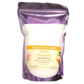 Peach Magnolia Bath Salt Soak (16 Ounce) - Phthalate Free Fragrance - is A Versatile Soaking Aid with a Fresh Fruity Scent