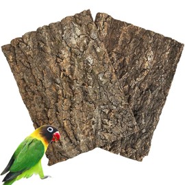 Apatal Cork Bark Perch for Birds 16"X12" Natural Cork Chewing Toy 2 PCS Flat Budgies Bark Seat Board Wood Bark Background Decor Panel Birdcage Accessories for Parakeet Lovebirds Cockatiels Conures
