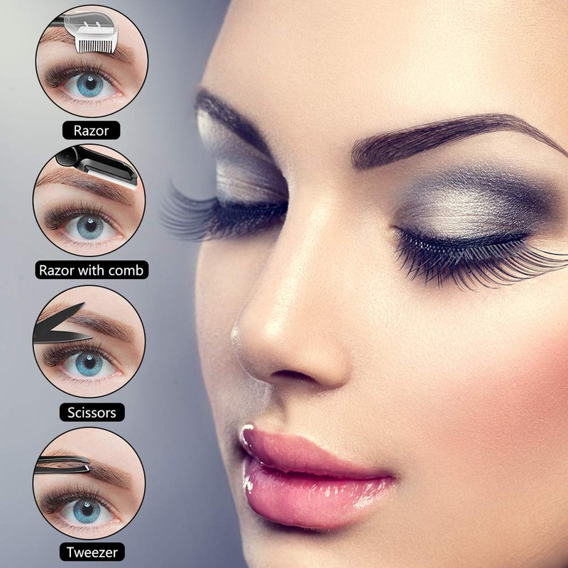 Smilcloud 11pcs Eyebrow Set Eyebrow Razor Eyebrow Scissors Eyebrow Tweezers