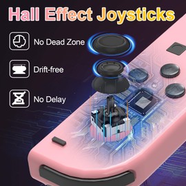 Switch Controller for Switch,Left and Right Wireless Switch Controllers Support Dual Vibration,Wake-up,Motion Control, Pro Gamepad Compatible with Switch/OLED/Lite,No NFC,(Pastel Pink,Pastel Yellow)