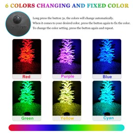 CREPOW Christmas Solar Spot Lights Outdoor, Solar Color Changing RGB Landscape Lighting Waterproof Auto ON/Off Adjustable Garden Lights for Yard, Garden, Driveway, Pool, Lawn (6-in-1)