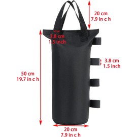 CACTIYE Canopy Weight Bags for Pop up Canopy Tent, Sand Bags Leg Weights for Instant Outdoor Sun Shelter Canopy Legs (Round-4PCS-7.6x20 INCH, Black)