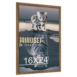 16x24 Picture Frame Brown, Rustic 24x16in Poster Frame, Distressed 16 by 24 Canvas Frame, Large Gallery Family Concert Portrait Photo Frame, Anniversary/Birthday/Wedding/Thank you/Christmas Gift