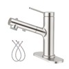 Aktines Pull Out Bathroom Faucet 1 Hole, Brushed Stainless
