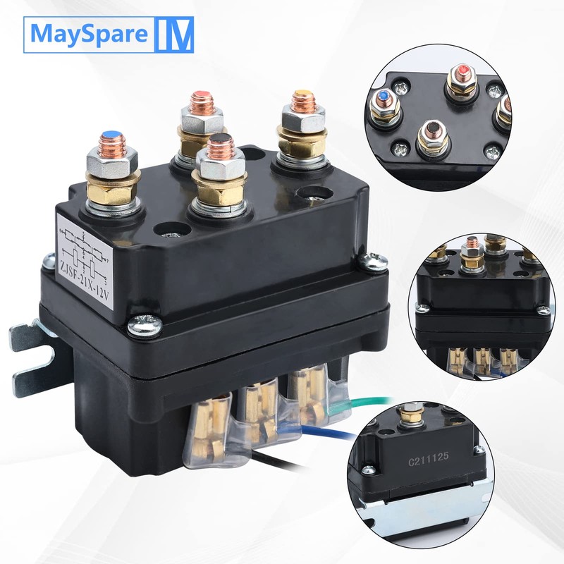 MaySpare 250A 12V Winch Solenoid Relay contactor for AUT UTV