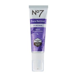 No7 Pure Retinol 1% Night Concentrate - Anti Wrinkle Retinol Serum with Collagen Peptides & Niacinamide for Younger Looking Skin - Firming Face Serum for Fine Lines & Wrinkles (30ml)