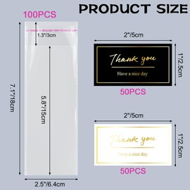 100 Pcs Chocolate Bar Wrappers: 2.5 x 7.1 Inch Candy Bar Wrappers with 100 Pcs Thank You Stickers
