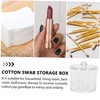 Ciieeo 1pc Transparent Round Cotton Swab Holder Lid Dustproof Makeup