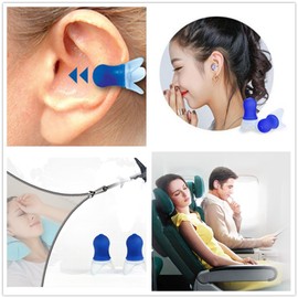 Pressure Reducing Ear Plugs Noise Reducing Earplugs Travel Accessory Silicone Hearing Protection Flight earplugs 2Pairs (Blue+Gray-Child)
