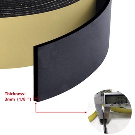 High Density Foam Insulation Tape Adhesive, Seal, Waterproof, Plumbing, HVAC, Weather Tape for Windows, Pipes, Cooling, Air Conditioning, Weather Stripping for Doors (33Ft x 1/8'' x 1'')