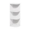 Furinno Pasir 3-Tier Corner Open Shelf Bookcase, White