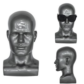 VEELTRAS Mannequin Head Professional Male PVC Manikin Head Display for Wigs Hats Headphone Mask Sunglasses Scarf Jewelry Display Stand(SG)