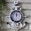 BESPORTBLE Anchor Clock Mediterranean Style Wall Clock Beach Sea Theme