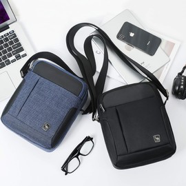 OIWAS Small Shoulder Bag Man Bags for Men Crossbody Walking Bag Phone Bag Mini Cross Body Wallet Pouch for Travel Work and School Denim Blue