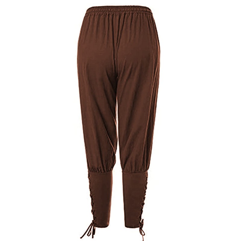 Men's Ankle Banded Pants Medieval Viking Navigator Pirate Costume Trousers