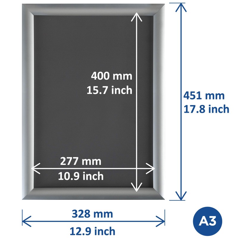Europel Lightweight Folding Frame DIN A3, Colour Blue, Easy-Click System,