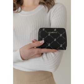 Lazarotti Palermo Women's Purse with Zip Small Purse 11 cm, black, Contemporary