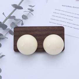 Cimenexe Punk Acrylic Ball Button Earrings Enamel Colorful Ball Stud Earrings Round Resin Ball Button Earrings Candy Color Ball Earrings Jewelry for Women(White)