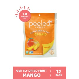 Peeled Snacks Organic Dried Fruit – Healthy, Vegan Snacks for On-the-Go Lunch and More Mango 2.8 Oz (Pack of 12)