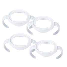 Paquete de 4 asas de biberón, alimentación de bebé, alimentación transitoria, alimentación de bebé, soporte de biberones de lactancia de fácil agarre, mango de plástico estándar para biberones AVENT Natural Series (blanco)