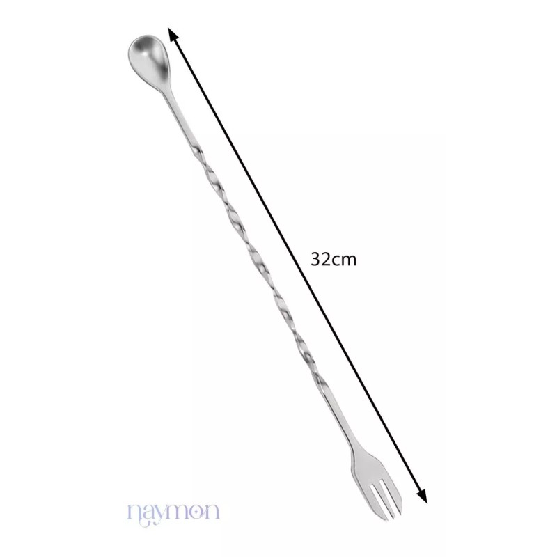 Naymon Cuchara Coctelera Agitador Acero Bartender Mixologo Bar 30cm