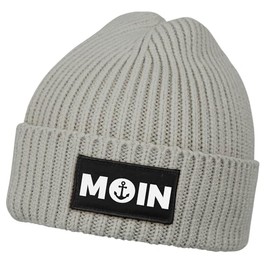 Neverless® Men's Beanie Winter Hat Patch Moin Nordic Print Knitted Hat Ribbed Knit, gray