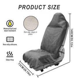 EKUWU Waterproof Car Seat Cover, Universal Front Car Seat Protector, Sweatproof Non-Slip Towel Carseat Cover, Machine Washable Bucket Frontseat Protector Accessories for SUV, Sedan, Truck (Gray)