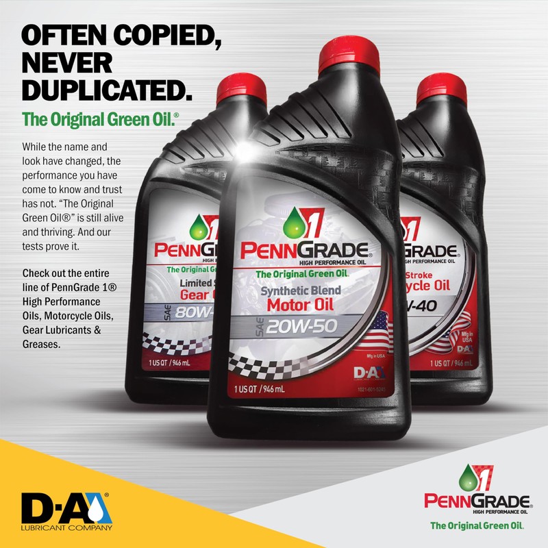 PENN GRADE 1, 71190, Synthetic Blend High Performance Oil SAE