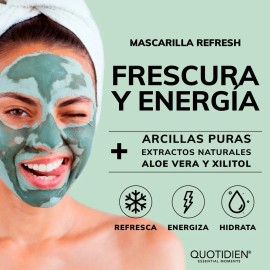 Mascarilla Facial Quotidien Essential Moments Refresh Hidratante con Arcillas Puras y Aloe Vera para Todo Tipo de Piel 50g