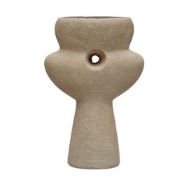 Bloomingville Terra-Cotta Sculptural, Natural Sand Finish Vase, Grey (AH1761)