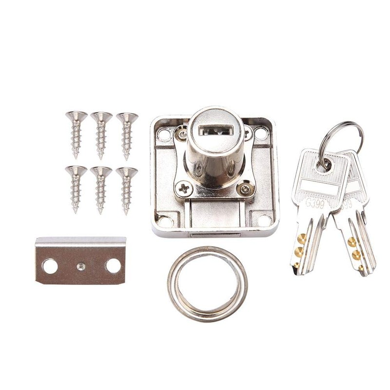 Zerodis Cylinder Cupboard Drawer Lock Zinc Alloy Cabinet Deadbolt Lock