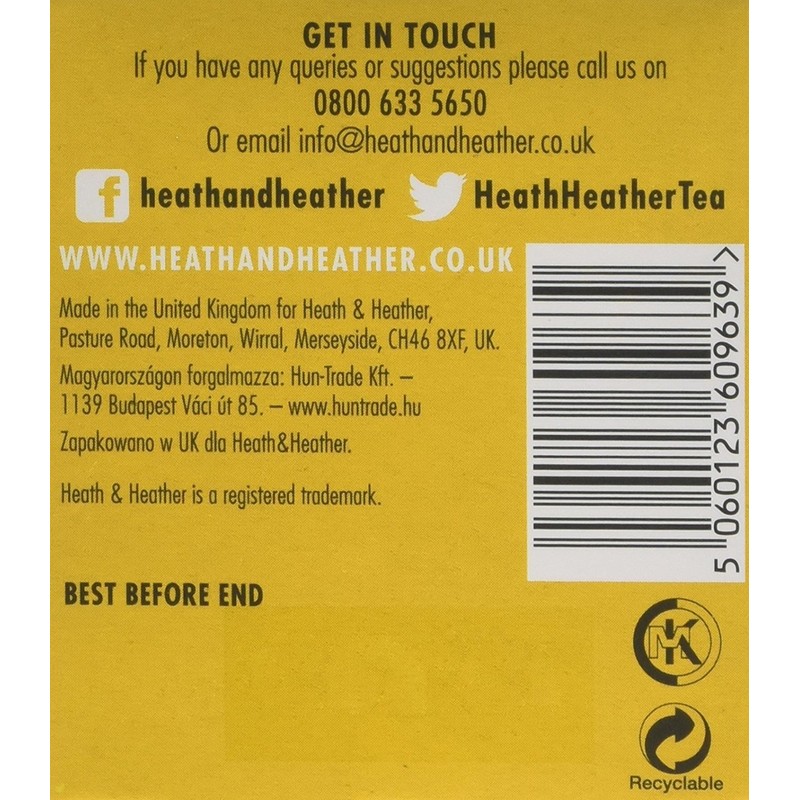 Heath & Heather Organic Green Tea & Manuka 20bags (12