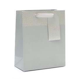 UK Greetings Medium Gift Bag for Him and Him - Christmas Gift Bag - Silver Design - Birthday - Thank You - Congratulations or Other Gifts