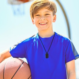 Fervia Basketball Bible Verse Cross Necklace for Men Stainless Steel Black Religious Gift Basketball Sports Jewelry Birthday Gifts for Kids Boys Men Teens(Serenity Prayer)