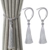 VEGCOO Curtain Tiebacks, 2 Pack Handmade Woven Rope Tassel Tie