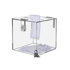 Marketing Holders 6"W Ballot Box Suggestion Top Lock Sign Great for Shows Expos Charity Organizations Countertops Monetary Donations Promotions Complaints