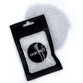 HairPro Extension Italian Keratin Granulated Glue Beads - Transparent #0.1 - For Hair Extensions & Fusion I-Tip Extensions (50 gram)