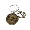 Custom Bronze Anchor Charm Keychain with Engraved Disc for Couples