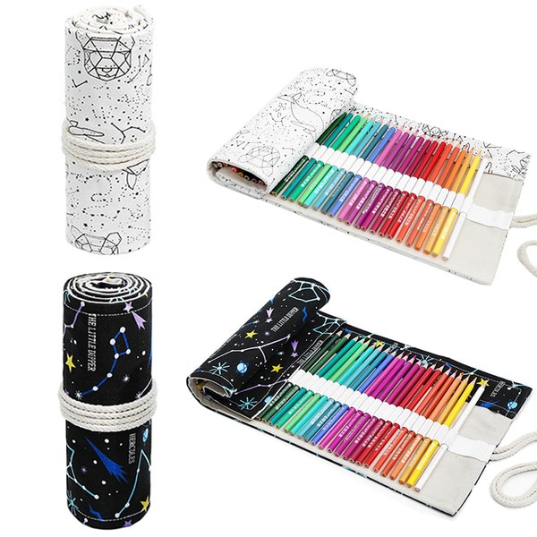 WWYSSZ 36 Holes Canvas Pencil Roll Roll, Pack of 2