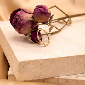 Carissima Gold Women's 9ct Yellow Gold Diamond Cut Slim Band Stack Ring #N