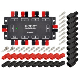 HCDC HD063 10 Position DC Power Distribution Block Module for 15/30/45A Connectors