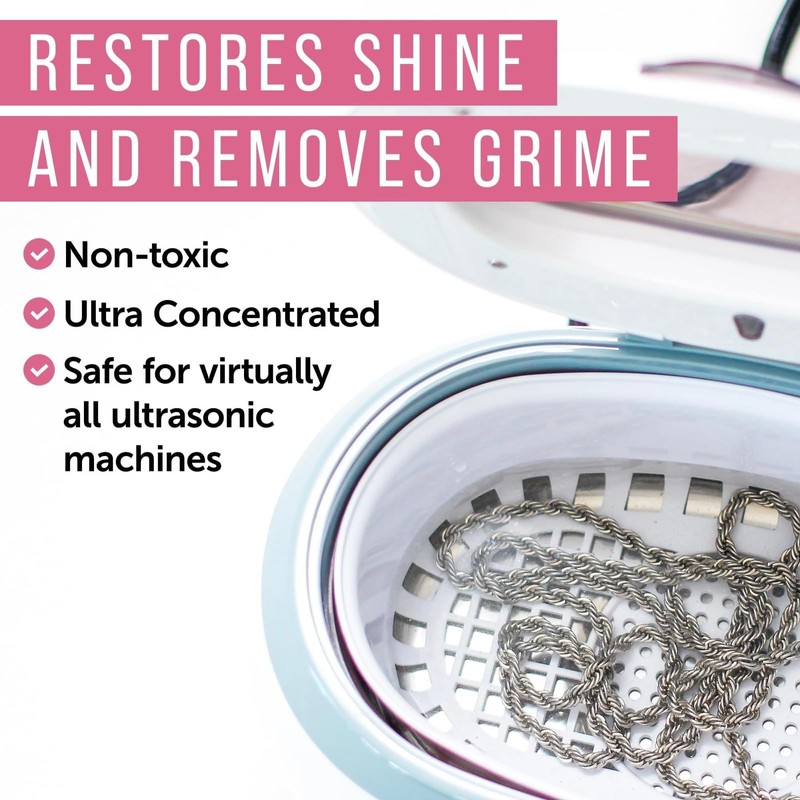 Maplefield Ultrasonic Jewelry Cleaner Solution - Concentrated Formula & Ultrasonic