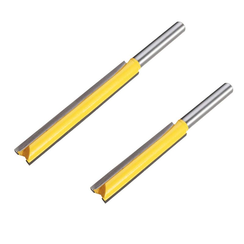 Bestgle 2pcs 1/4" Shank Straight Router Bits, 2" & 3"