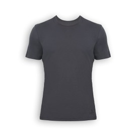 BAMBOOVEN Crewneck T-Shirts - Mens Undershirts Rayon Made from Bamboo - Modern Fit, Breathable, Moisture Wicking Undershirts for Men - 3 Pack (Gray)