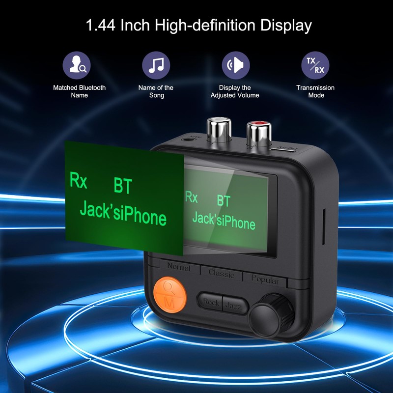 JXTZ Bluetooth 5.2 Transmitter Receiver, HiFi Bluetooth Audio Adapter with