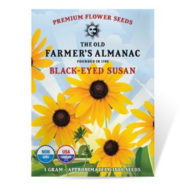 The Old Farmer's Almanac Black Eyed Susan Seeds (Rudbeckia) - Approx 1200 Flower Seeds Flower Seeds - Premium Non-GMO, Open Pollinated, USA Origin