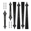 skysen Steel Garage Door Decorative Hinges Handles Accents Hardware kit Screw Mount,Black(tckls)